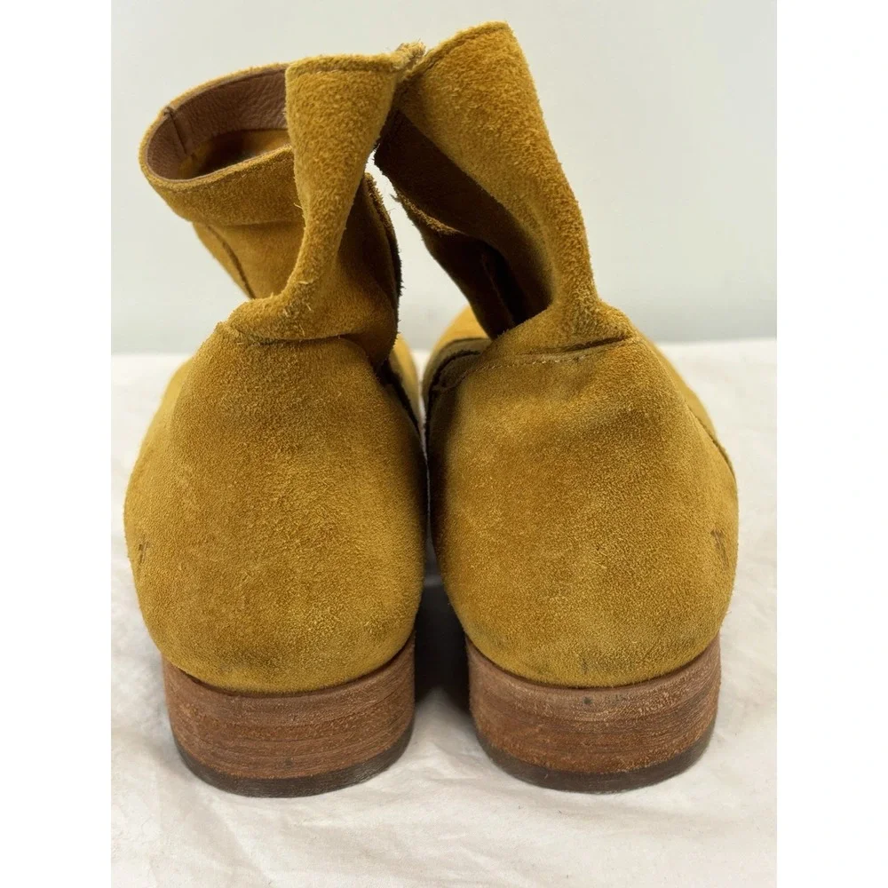 Frye Melissa Suede Slouch Ankle Booties Women's 10 B Mustard Yellow Western Boho